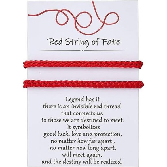 Matching Bracelets for Couples Him Boyfriend, Red String of Fate Long Distance - Picture 7 of 7